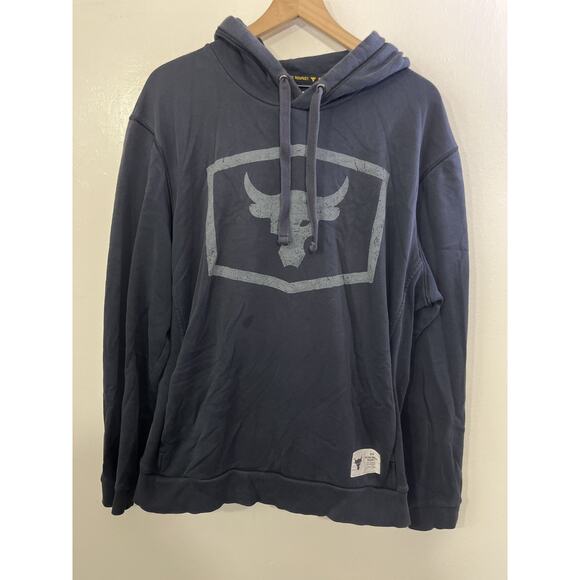 Under Armour Project Rock Hoodie XL Fleece Bull Streetwear Normcore Y2K Skater - Picture 1 of 16